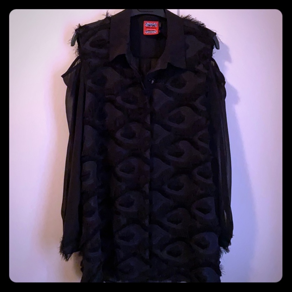 Simon Chang fringe blouse